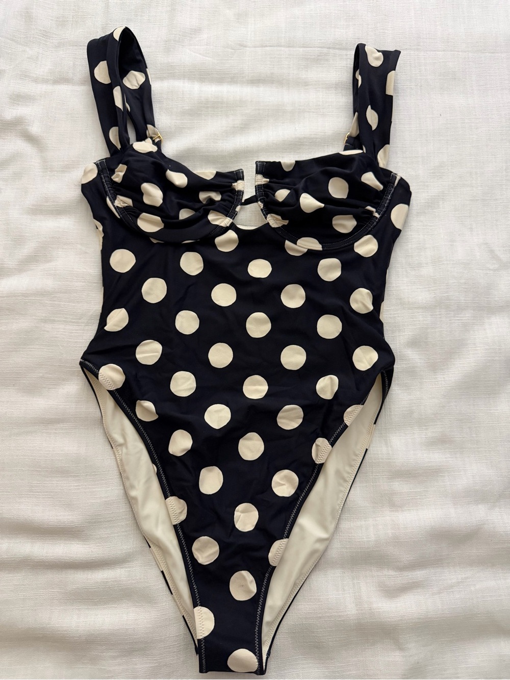 Montce Bella One Piece Swimsuit Polka Dot Underwire High Support L NWOT - Picture 5 of 8